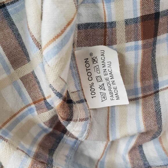 Disney Disneyland Resort Paris Mens XL Brown Plaid Embroidered‎ Mickey Outdoors - Picture 6 of 6